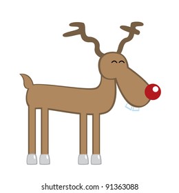 Vector illustration of funny reindeer