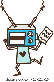 Vector illustration of a funny robot