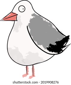 ilustración vectorial de gaviota divertida aislada