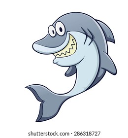 Vector illustration of a funny shark character
