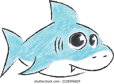 Vector illustration of a funny shark. Shark on a white background.
