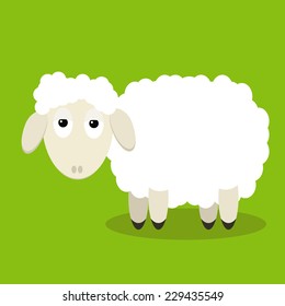 Vector illustration of funny sheep symbol of 2015 