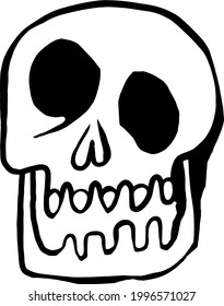 vector illustration of funny skull