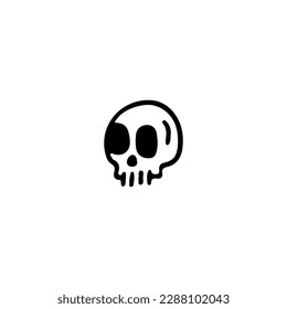 vector illustration of a funny skull doodle