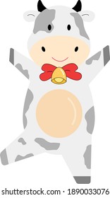 Vector illustration of funny smiling cow