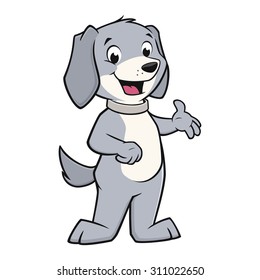 Vector illustration of a funny  smiling dog