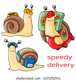 Vector illustration with funny snails