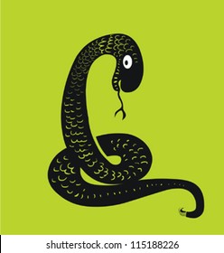 Vector illustration of funny snake