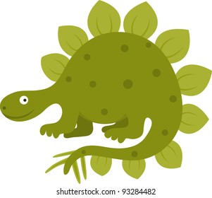 Vector illustration of funny stegosaurus