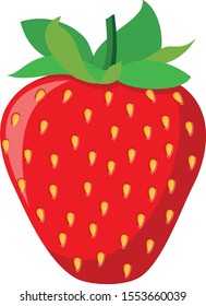 Vector illustration of a funny strawberry in cartoon style.