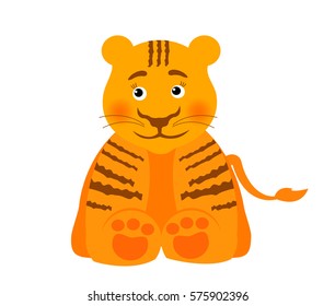 Vector illustration of funny tiger for your design.  