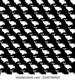 Vector illustration of a funny whale, white color. Background in whale