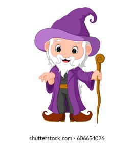 vector illustration of funny witch cartoon