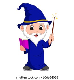 vector illustration of funny witch cartoon