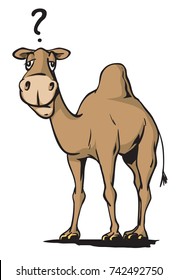 Vector illustration of a funny wondering camel