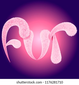 Vector illustration with fur word