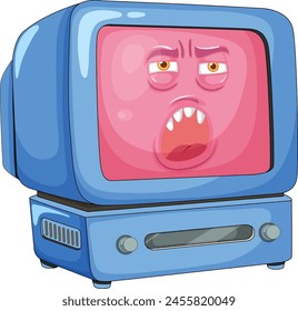 Vector illustration of a furious TV set