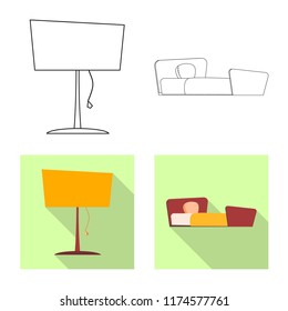 Vector illustration of furniture and apartment icon. Collection of furniture and home stock vector illustration.