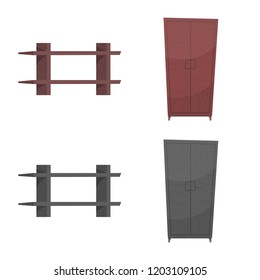 Vector illustration of furniture and apartment icon. Set of furniture and home stock symbol for web.