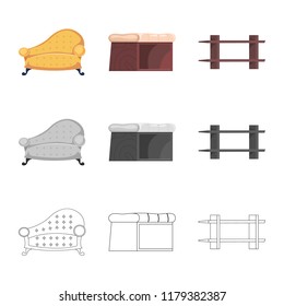Vector illustration of furniture and apartment logo. Collection of furniture and home vector icon for stock.