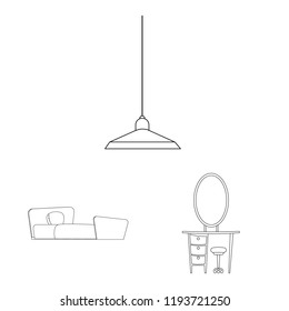 Vector illustration of furniture and apartment logo. Set of furniture and home vector icon for stock.