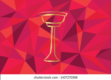Vector Illustration of Furniture Chair Icon with Red Polygon and Geometric. Graphic Design for Template, Layout, Background, Poster and More.