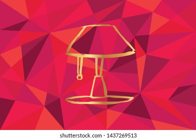 Vector Illustration of Furniture Lamp Icon with Red Polygon and Geometric. Graphic Design for Template, Layout, Background, Poster and More.