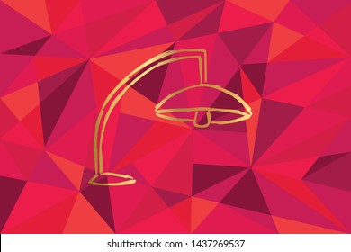 Vector Illustration of Furniture Lamp Icon with Red Polygon and Geometric. Graphic Design for Template, Layout, Background, Poster and More.
