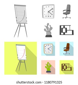 Vector illustration of furniture and work logo. Collection of furniture and home vector icon for stock.