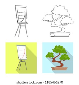 Vector illustration of furniture and work logo. Collection of furniture and home stock vector illustration.
