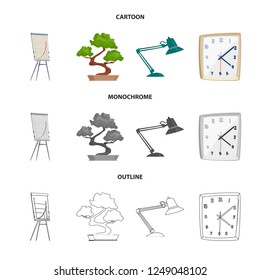 Vector illustration of furniture and work logo. Collection of furniture and home stock vector illustration.