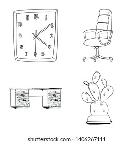 Vector illustration of furniture and work sign. Collection of furniture and home stock vector illustration.