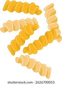 vector illustration of fusilli isolated on white