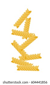 Vector illustration of a Fusilli pasta elements on white background.