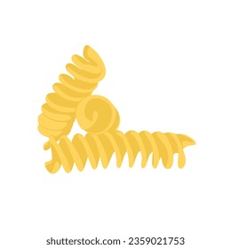 Ilustración vectorial de fusilli tipo de pasta aislada en fondo blanco