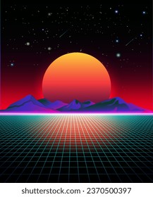 Vector illustration of future cyber landscape.