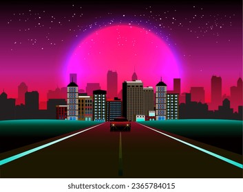 Vector illustration of a future digital city.