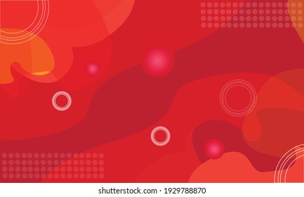 ilustración vectorial del futuro fondo de fondo rojo abstracto moderno con ondas y esferas 3d