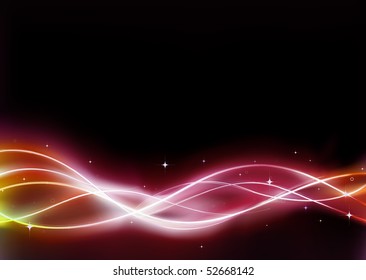 Vector illustration of  futuristic abstract background resembling motion blurred neon light curves