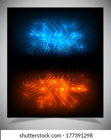 Vector illustration of futuristic abstract glowing background