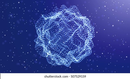 Vector illustration of futuristic abstract glowing infinity stars background resembling motion blurred neon light curves