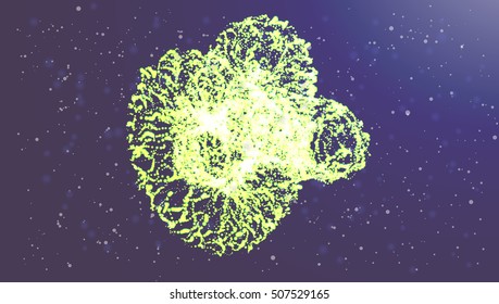 Vector illustration of futuristic abstract glowing infinity stars background resembling motion blurred neon light curves