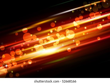 Vector illustration of futuristic abstract glowing background with blurred neon light dots