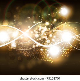 Ilustración vectorial del fondo futurista abstracto brillante que se asemeja al movimiento curvas de luz de neón borrosa