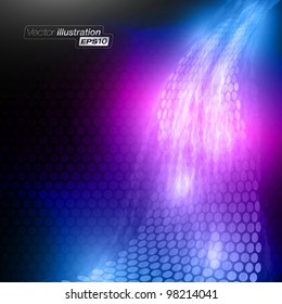 Vector illustration of futuristic abstract glowing background