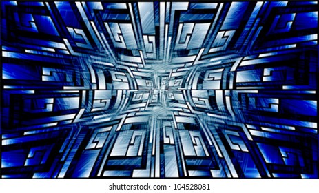 Vector illustration of futuristic blue abstract glowing background