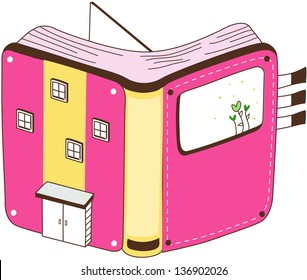 Ilustración vectorial de un libro futurista