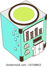 Vector illustration of a futuristic building