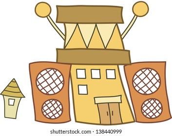 Vector illustration of a futuristic building