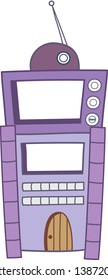 Ilustración vectorial de un edificio futurista